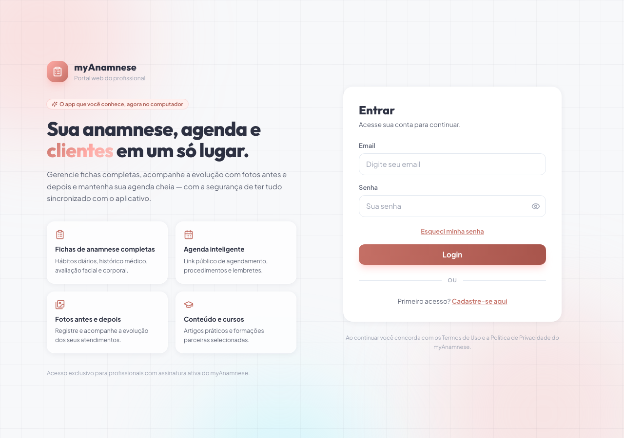 Portal web do myAnamnese
